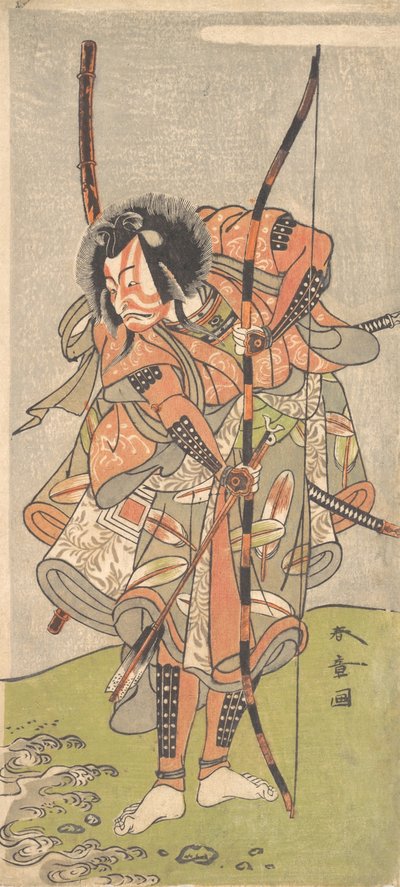 Kabuki ac i r Ichikawa Grape Dye Dobry Ichikawa Danjuro I V, 2. miesiąc, 1774. autorstwa Shunsho