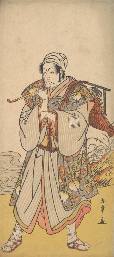 Aktor Danjuro III jako wędrowny handlarz, 1726-1792. autorstwa Shunsho