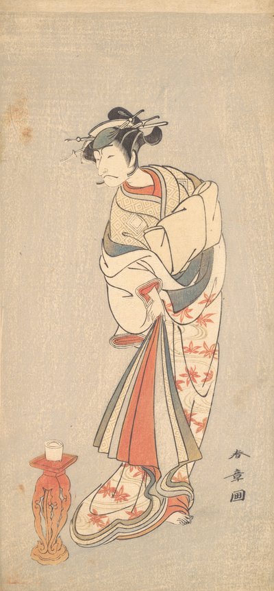 Aktor Ichikawa Danjuro V w roli kobiety, 1772. autorstwa Shunsho