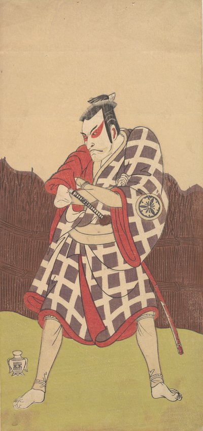 Aktor Matsumoto Koshiro 3. jako Człowiek stojący z założonymi rękami..., koniec XVIII wieku. autorstwa Shunsho