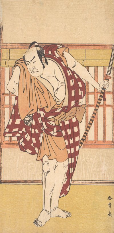 Aktor Nakamura Nakazo jako Kyokaku, ca. 1777. autorstwa Shunsho
