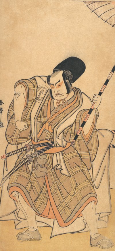 Aktor Nakamura Sukegoro II jako samuraj przebrany za szicho lub pomocnika... 1778. autorstwa Shunsho