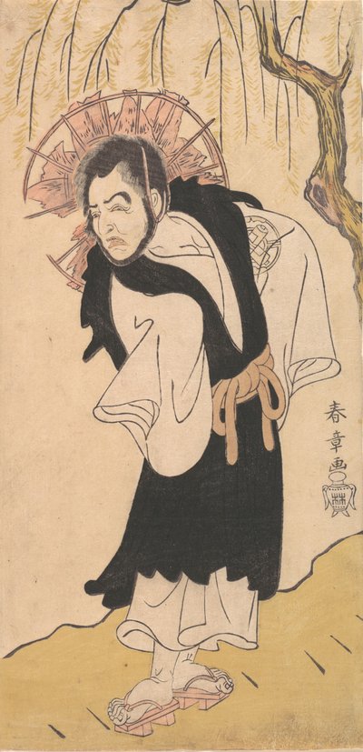Aktor Nakamura Utaemon I jako mnich pod wierzbą, 1726-1792. autorstwa Shunsho