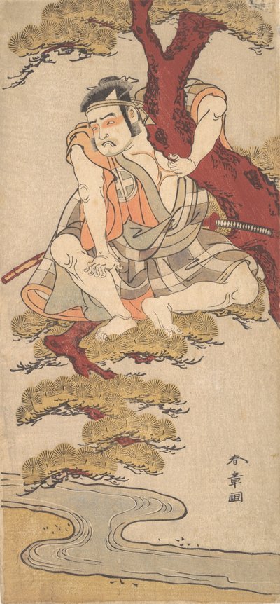 Aktor Otani Hiroemon III Oglądający z konarów sosny..., ca. 1775. autorstwa Shunsho