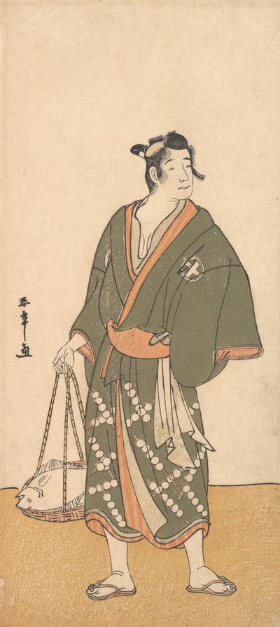 Aktor Otani Hiroemon III jako handlarz ryb, 1726-1792. autorstwa Shunsho