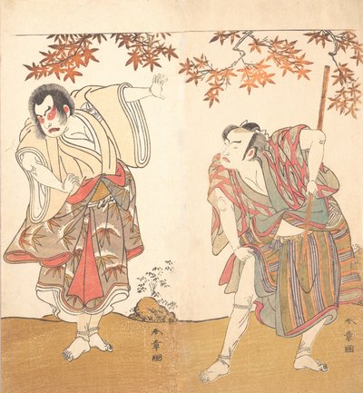 Aktorzy Ichimura Uzaemon i Arashi Sangoro, ca. 1773. autorstwa Shunsho
