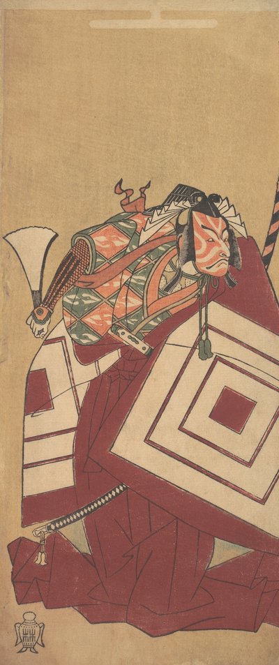 Piąty Ichikawa Danjuro jako Kisou Takiguchi, 12 miesiąc, 1770. autorstwa Shunsho