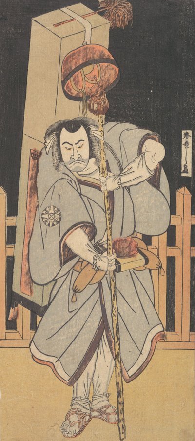 Pierwszy Nakamura Nakazo jako Rokuju Rokubu STOJĄCY w walce, 1780 r. autorstwa Shunsho