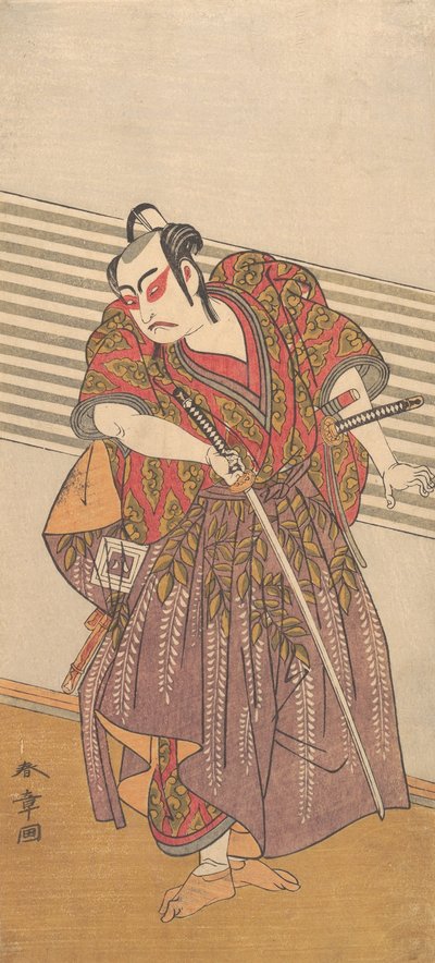Drugi Ichikawa Yaozo jako samuraj, prawdopodobnie 1773. autorstwa Shunsho