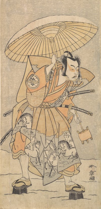 Drugi Nakamura Juzo jako samuraj, 1773 lub 1774. autorstwa Shunsho