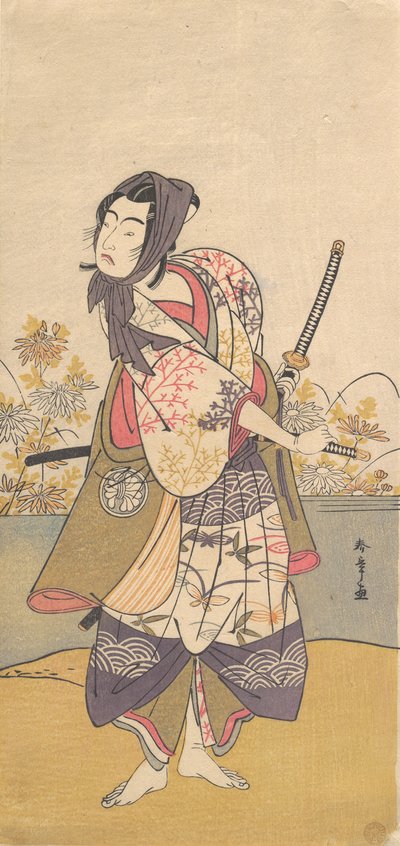 Trzeci Segawa Kikunojo w roli Soga no Goro Tokimune, 2. miesiąc 1785. autorstwa Shunsho