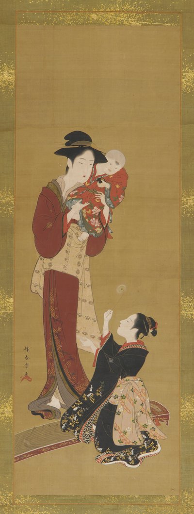 Kobieta, dziecko i młoda dziewczyna, 1726-1868. autorstwa Shunsho
