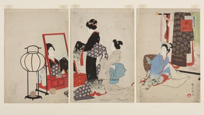 Listopad, ślub (Sonojuichi Yomeiri) (kolorowy drzeworyt) autorstwa Shuntei Miyagawa