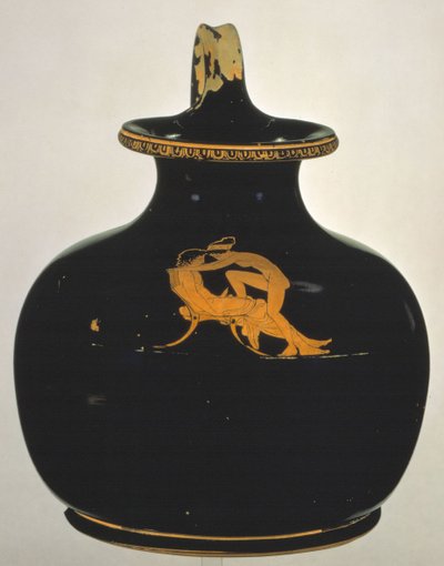 Oinochoe. Kochająca naga dziewczyna wspina się na kolana chłopców, ok. 430 p.n.e. autorstwa Shuvalov Painter