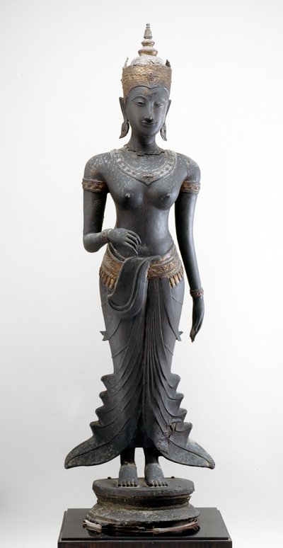 Stojąca Uma, styl Sukhothai (złocony brąz) autorstwa Siamese School