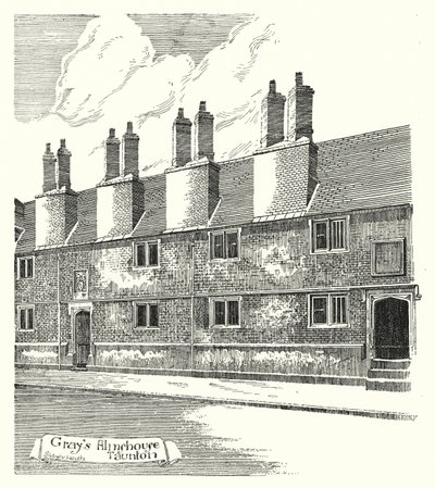 Przytułek Graya, Taunton (grawerowanie) autorstwa Sidney Heath