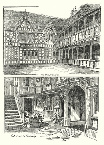 Szpital Leicester, Warwick (grawerowanie) autorstwa Sidney Heath