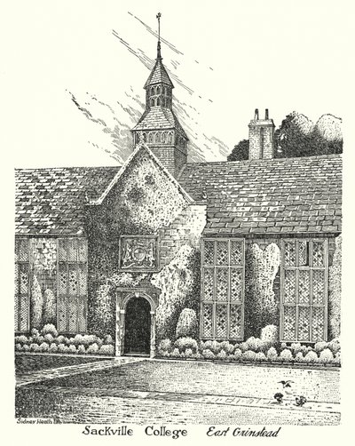 Sackville College, East Grinstead (grawerowanie) autorstwa Sidney Heath