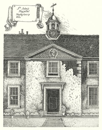 Szpital św. Jana, Heytesbury, Wilts (grawerowanie) autorstwa Sidney Heath