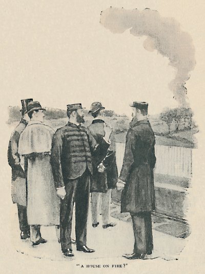 Dom w ogniu, 1892 autorstwa Sidney Paget