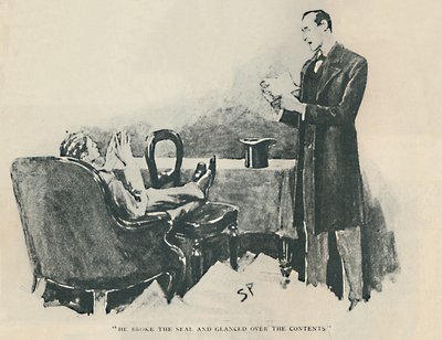 Złamał pieczęć i spojrzał na zawartość, 1892 autorstwa Sidney Paget