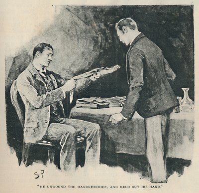 Odwinął chusteczkę i wyciągnął rękę, 1892 autorstwa Sidney Paget