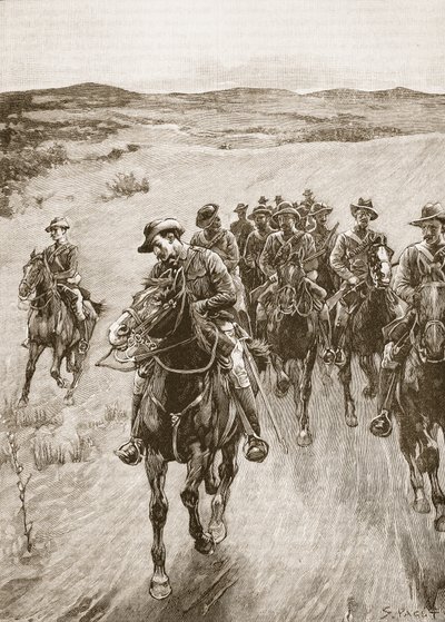 Na szlaku Lobengula, 1893, ilustracja z "Cassell