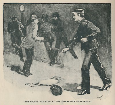 Roughs uciekł przed pojawieniem się Petersona, 1892 autorstwa Sidney Paget