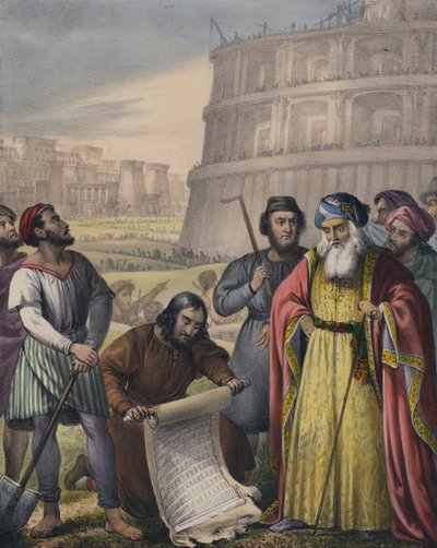 Budowa wieży Babel autorstwa Siegfried Detler Bendixen