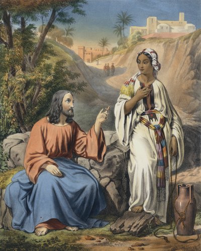 Chrystus i niewiasta Samarii w Jacobs Well autorstwa Siegfried Detler Bendixen