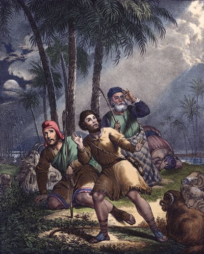 Chrystus zwiastowany pasterzom żydowskim (kolor lito) autorstwa Siegfried Detler Bendixen