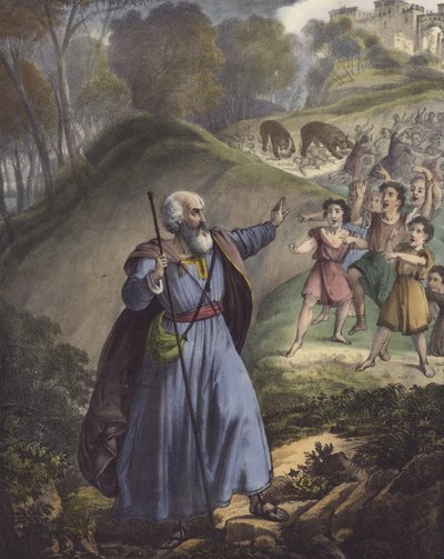 Małe dzieci kpiące z Elizeusza autorstwa Siegfried Detler Bendixen