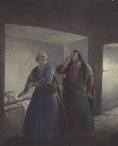 Piotra i Jana przy Grobie. On powstaje. autorstwa Siegfried Detler Bendixen