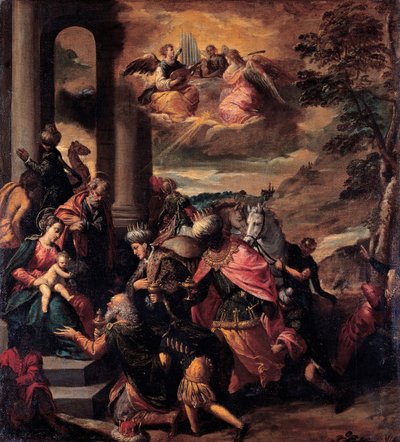 Pokłon Trzech Króli, 1580 autorstwa Sigismondo Scarsellino