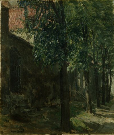 Ulica w Lubece, Niemcy (olej na płótnie) autorstwa Signe Scheel