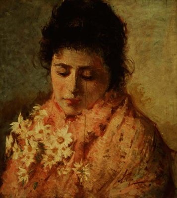 Portret kobiety (panel) autorstwa Silvestro Lega