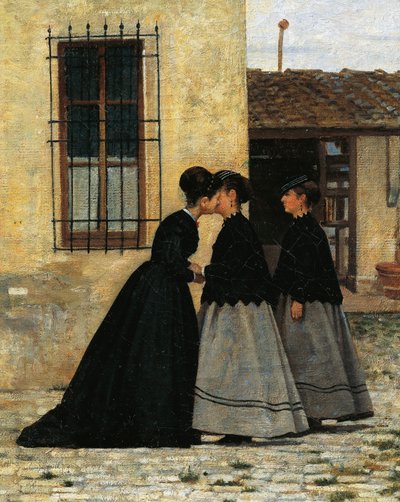 Wizyta, Silvestro Lega, detal autorstwa Silvestro Lega