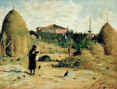 Villa Bandini al Gabbro, ok. 1889-90 (olej na płycie) autorstwa Silvestro Lega