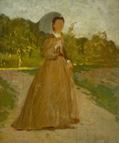 Kobieta w ogrodzie, ok. 1864 (olej na płótnie) autorstwa Silvestro Lega