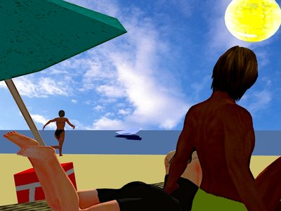 Ucieczka przed słońcem: Cyfrowa plażowa idylla autorstwa Silvia Martini