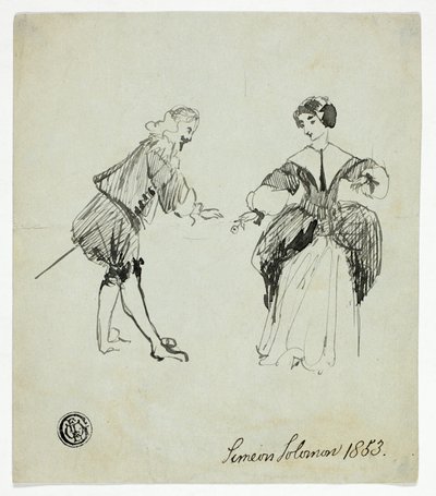 Kawaler i Pani autorstwa Simeon Solomon