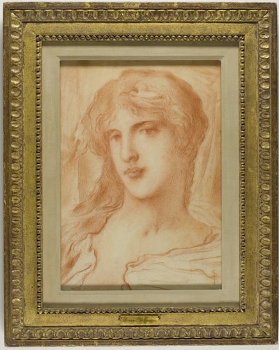 Głowa, ok. 1880 (czerwona kreda na cienkim papierze) autorstwa Simeon Solomon