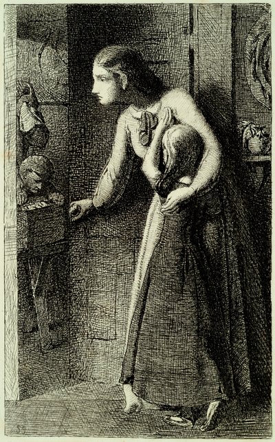 Nawiedzony dom, ok. 1858 r. (akwaforta wydrukowana na papierze indyjskim) autorstwa Simeon Solomon