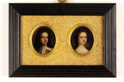 Król Wilhelm III i Królowa Maria II (akwarela na welinie) (patrz również 3076025 i 3076026) autorstwa Simon (attr.to) Du Bois