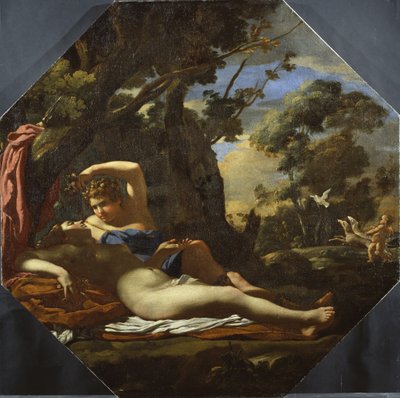 Wenus i Adonis (olej na płótnie) autorstwa Simon (circle of) Vouet