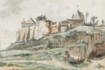 Widok zamku Keizersberg, Leuven, 1782 autorstwa Simon Alexandre Clément Denis