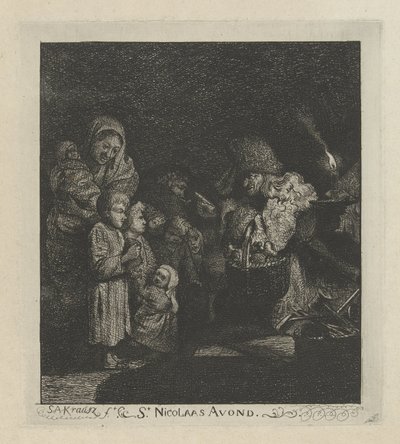Sinterklaas-ewa Wieczór mikołajkowy (tytuł na obiekcie) autorstwa Simon Andreas Krausz