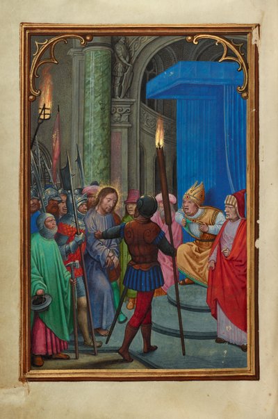 Chrystus przed Kajfaszem autorstwa Simon Bening