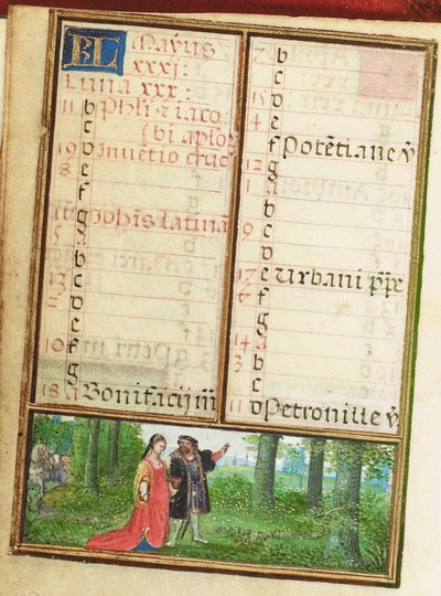 Folio z miniaturowej Księgi Godzin, korzystanie z Rzymu, Brugia autorstwa Simon Bening