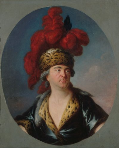 Portret Henri-Louisa Lekaina 1728-1778 jako Czyngis-chana w sztuce..., koniec lat 50. XVIII wieku. autorstwa Simon Bernard Lenoir